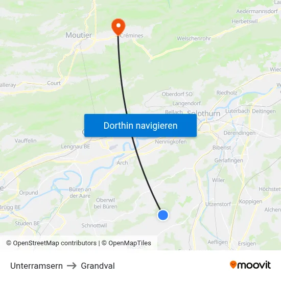 Unterramsern to Grandval map