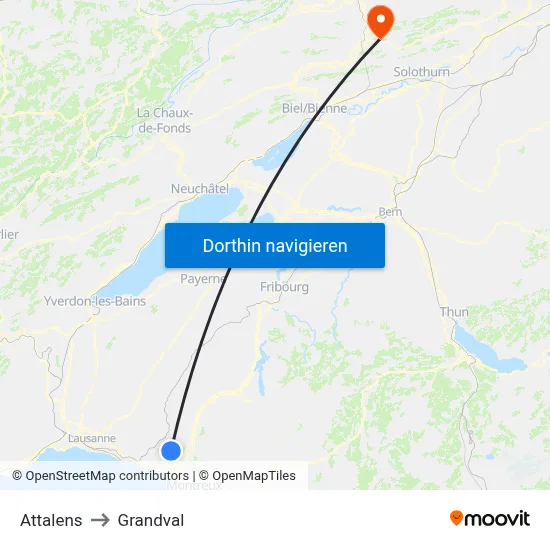 Attalens to Grandval map