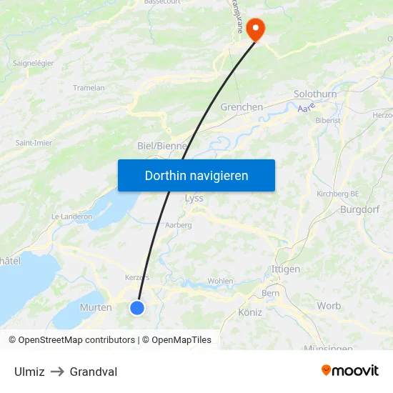Ulmiz to Grandval map