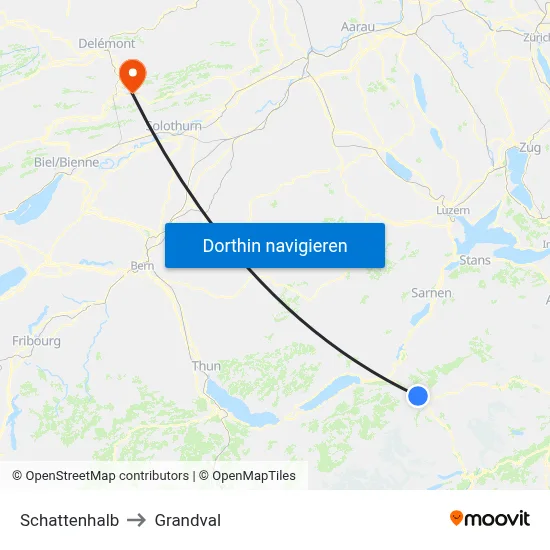 Schattenhalb to Grandval map