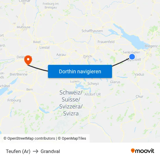 Teufen (Ar) to Grandval map