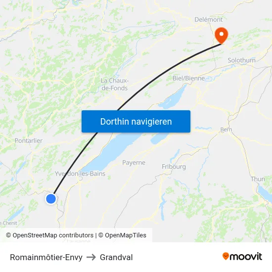 Romainmôtier-Envy to Grandval map