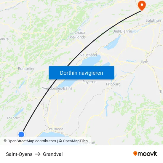 Saint-Oyens to Grandval map