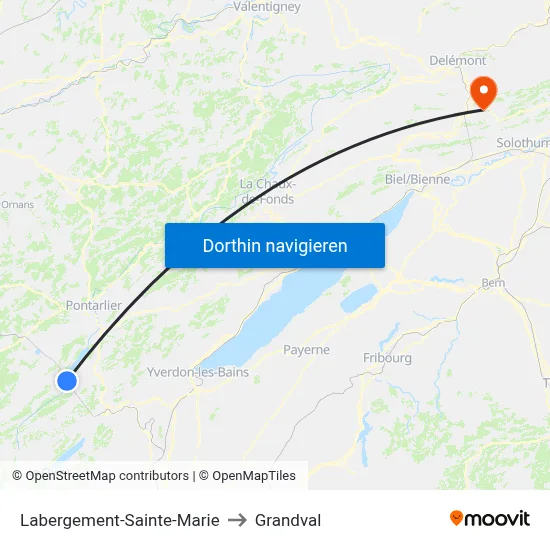 Labergement-Sainte-Marie to Grandval map