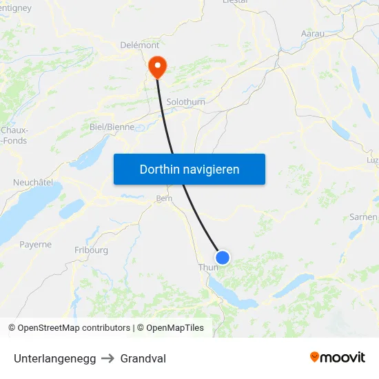 Unterlangenegg to Grandval map