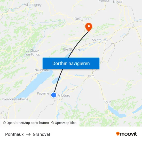 Ponthaux to Grandval map