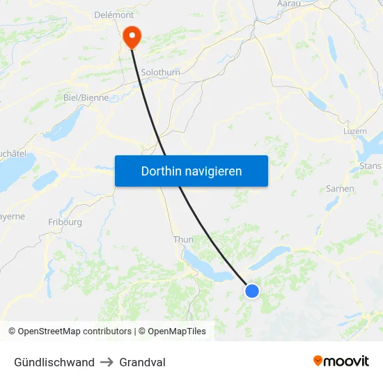 Gündlischwand to Grandval map
