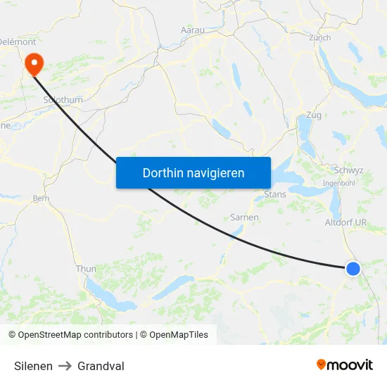Silenen to Grandval map