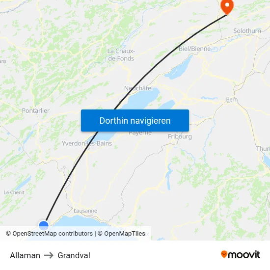 Allaman to Grandval map