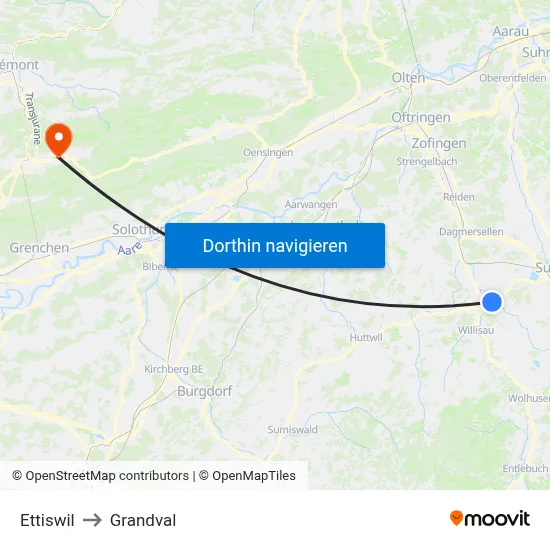 Ettiswil to Grandval map