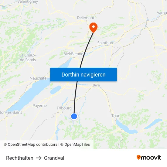 Rechthalten to Grandval map