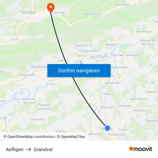 Aefligen to Grandval map