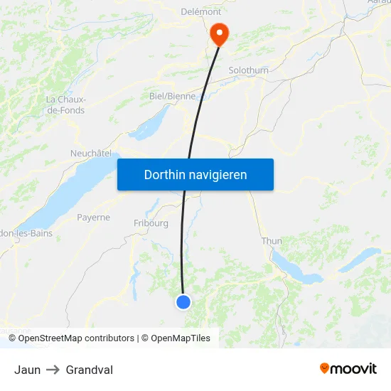 Jaun to Grandval map