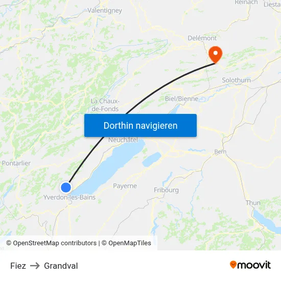 Fiez to Grandval map