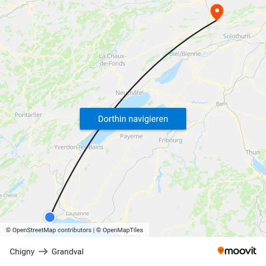 Chigny to Grandval map