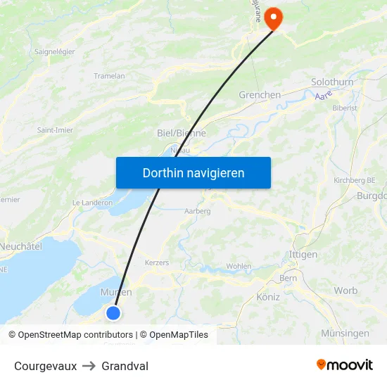 Courgevaux to Grandval map