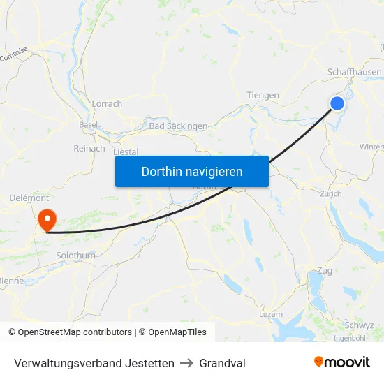 Verwaltungsverband Jestetten to Grandval map