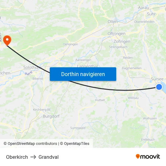 Oberkirch to Grandval map