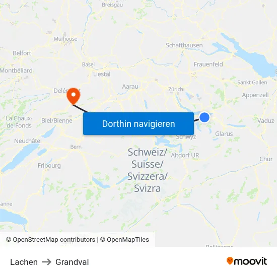 Lachen to Grandval map