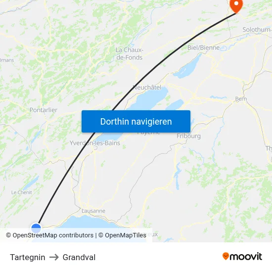 Tartegnin to Grandval map