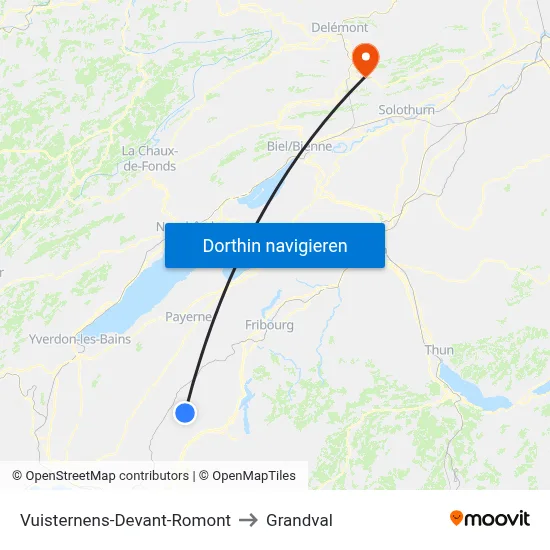 Vuisternens-Devant-Romont to Grandval map
