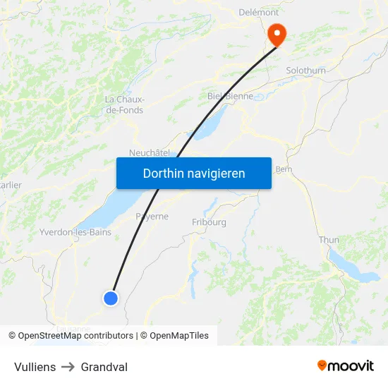 Vulliens to Grandval map