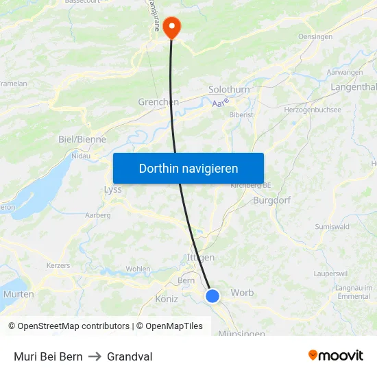 Muri Bei Bern to Grandval map