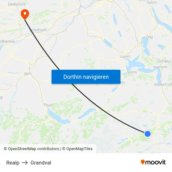 Realp to Grandval map