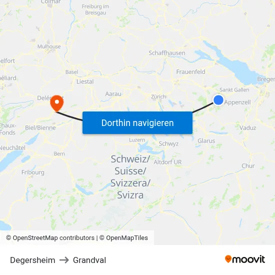 Degersheim to Grandval map