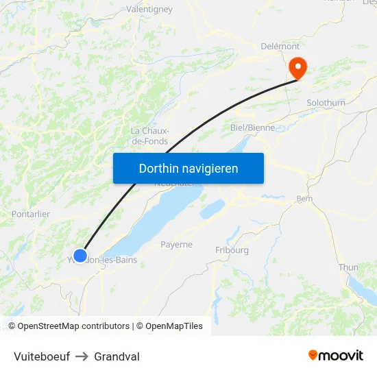 Vuiteboeuf to Grandval map