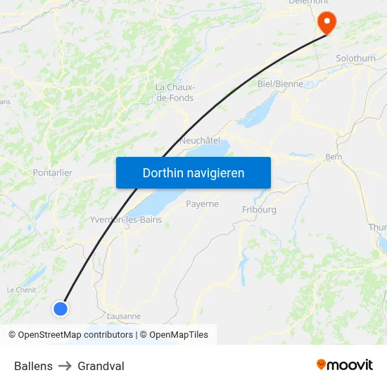 Ballens to Grandval map