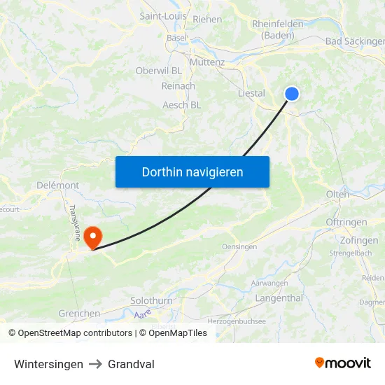 Wintersingen to Grandval map