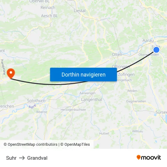 Suhr to Grandval map