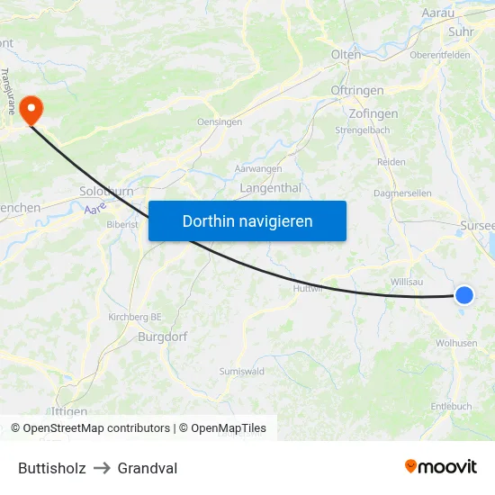 Buttisholz to Grandval map