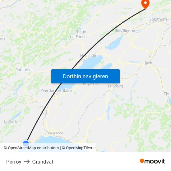Perroy to Grandval map