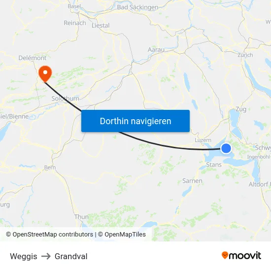 Weggis to Grandval map