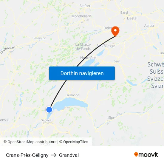 Crans-Près-Céligny to Grandval map