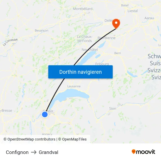 Confignon to Grandval map