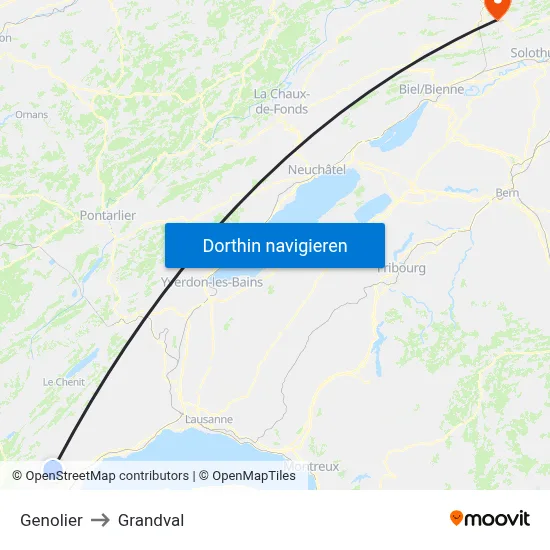 Genolier to Grandval map