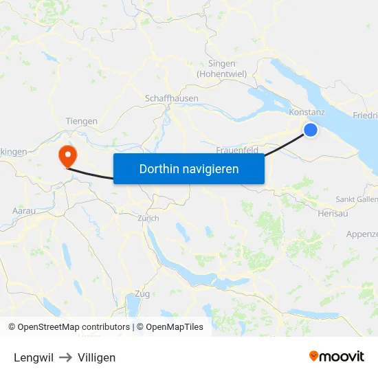Lengwil to Villigen map