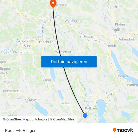 Root to Villigen map