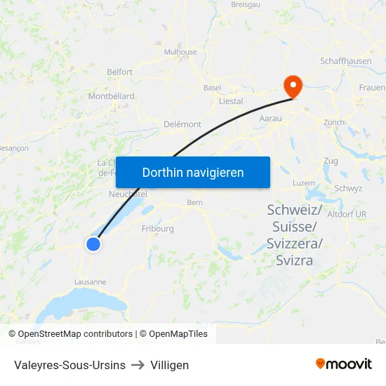 Valeyres-Sous-Ursins to Villigen map