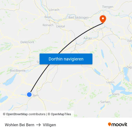 Wohlen Bei Bern to Villigen map
