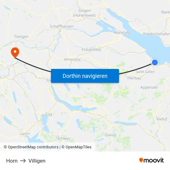 Horn to Villigen map