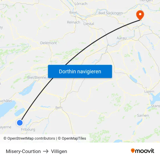 Misery-Courtion to Villigen map