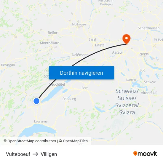 Vuiteboeuf to Villigen map