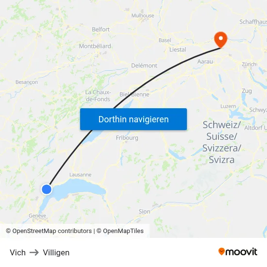 Vich to Villigen map