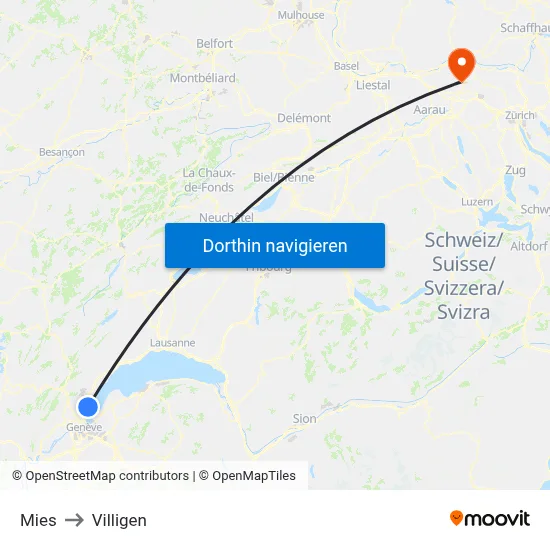 Mies to Villigen map