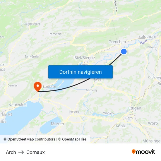 Arch to Cornaux map