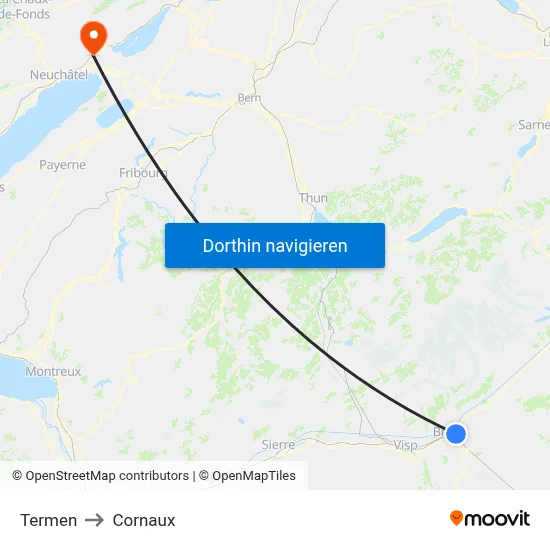 Termen to Cornaux map
